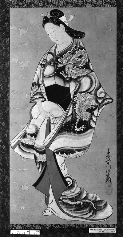 Staande Schoonheid door Hishikawa Moronobu