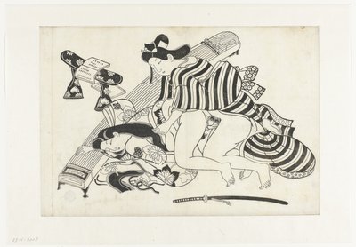Erotische voorstelling door Hishikawa Moroshige (attributed to)
