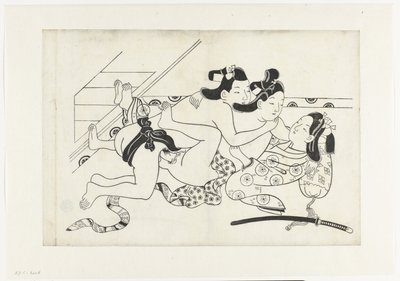 Erotische voorstelling door Hishikawa Moroshige (attributed to)