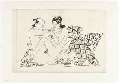 Erotische voorstelling door Hishikawa Moroshige (attributed to)
