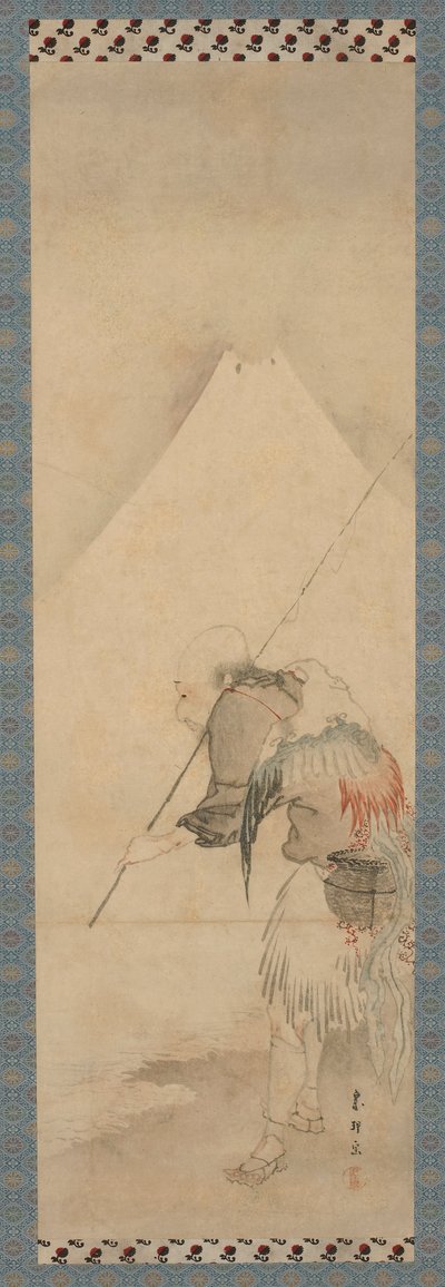 De visser Hakuryo en de Fuji, Edo-periode, 1770-1820 door Hishikawa Sori