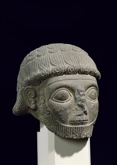 Hoofd van een god, uit Barak in Turkije, 18e-17e eeuw v.Chr. door Hittite