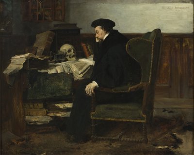 Verzonken in zijn studies, 1874 door Hjalmer Eilif Emanuel Peterssen