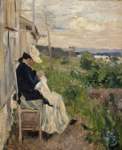 In de zon door Hjalmer Eilif Emanuel Peterssen