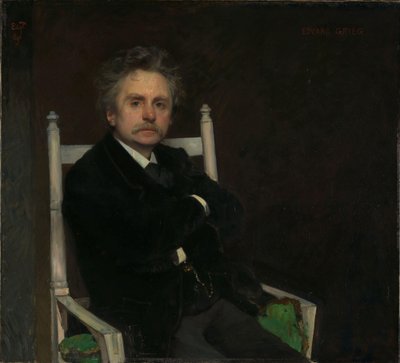 Portret van de Componist Edvard Grieg door Hjalmer Eilif Emanuel Peterssen