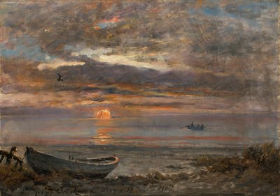 Zonsondergang op een januaridag in Skagen door Holger Drachmann
