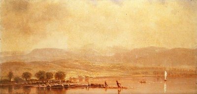 Mistige Ochtend aan de Hudson River door Homer Dodge Martin