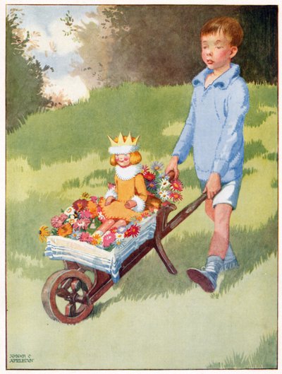De prinses Celandine reed in een prachtige koets, illustratie uit 