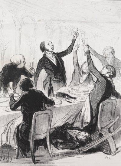 Een 43ste Toast...aan de Matigheidsvereniging door Honoré Daumier
