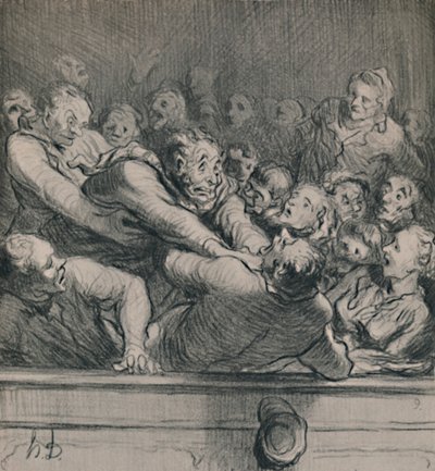 Een literaire discussie in de bovenste galerij, c.1864 door Honoré Daumier