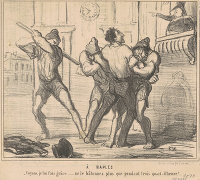 In Napels: Laten we zien, ik schenk hem genade... door Honoré Daumier