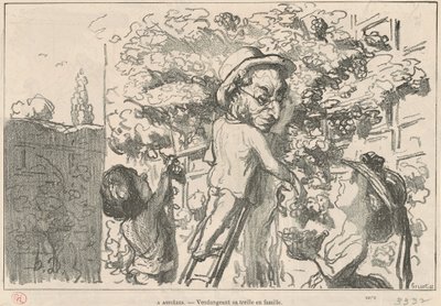 In Asnières door Honoré Daumier