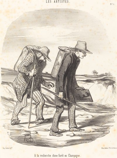 Op zoek naar een bos in Champagne door Honoré Daumier