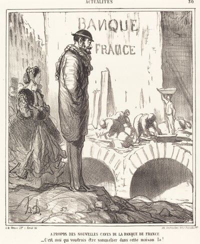 Over de... kelders van de Banque de France door Honoré Daumier