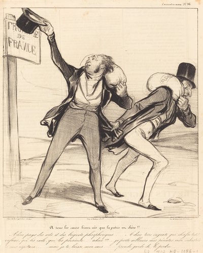 A tous les coeurs bien nés que la patrie est chère!!! door Honoré Daumier