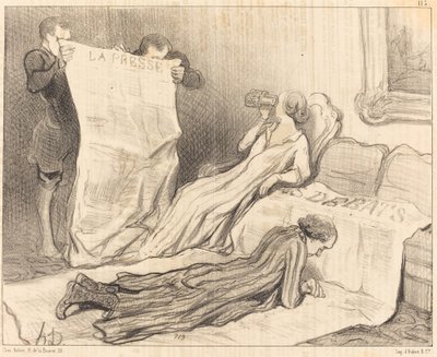 Abonnees ontvangen hun krant... door Honoré Daumier