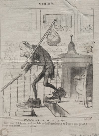Actualiteiten (Nr. 128): Meneer Dupin in zijn kleine schoenen door Honoré Daumier