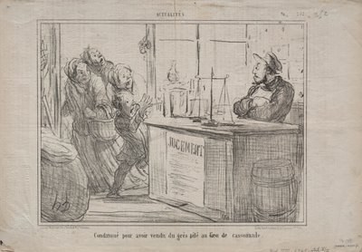 Actualiteiten (Nr. 252): Veroordeeld voor het verkopen van een hoop zand in plaats van vochtige bruine suiker door Honoré Daumier