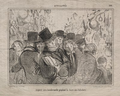 Actualiteiten (nr. 260): Uitzicht op boulevards tijdens een markt voor snuisterijen door Honoré Daumier
