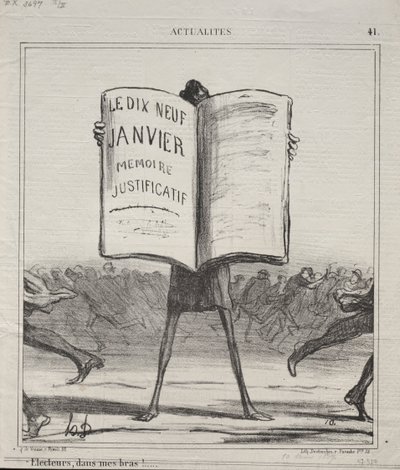 Actualiteiten (Nr. 41): Kiezers, in mijn armen!... door Honoré Daumier