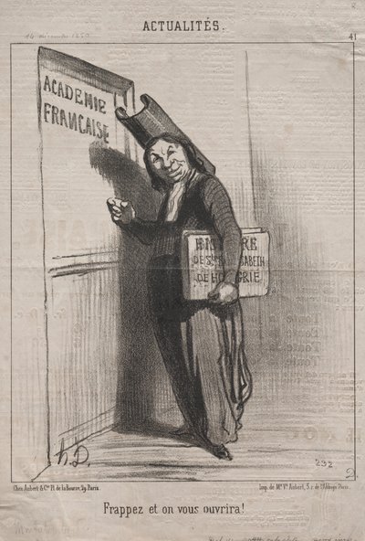 Actualiteiten (Nr. 41): Klop en het zal voor je opengaan! door Honoré Daumier