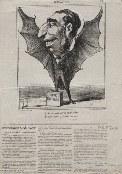 Actualiteiten (Nr. 62): Ik ben een vogel, zie mijn vleugels.. door Honoré Daumier