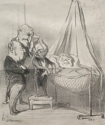 Actualiteiten: Beslist, ze is erg ziek!..., 1851 door Honoré Daumier