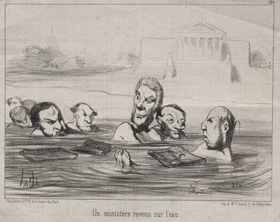 Actualiteiten nr. 120: Een minister keert terug naar het water, 1851 door Honoré Daumier