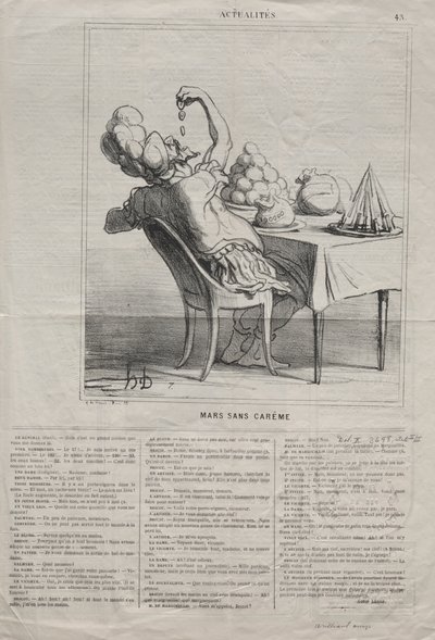Actualiteiten Nr. 43: Maart zonder Vasten, 1869 door Honoré Daumier