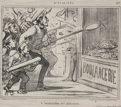 Actualiteiten nr. 557: De opstand van de banketbakkers, 1858 door Honoré Daumier