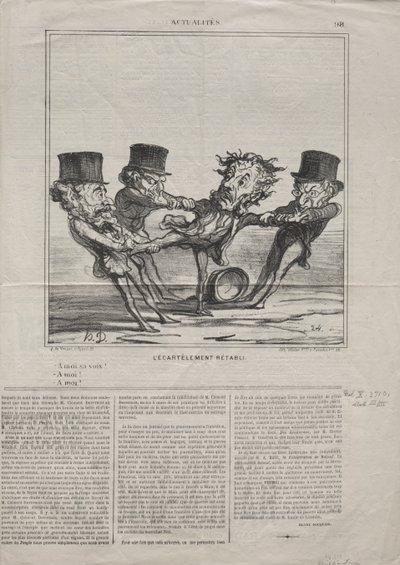 Actualiteiten No. 98: De kwartiering hersteld door Honoré Daumier