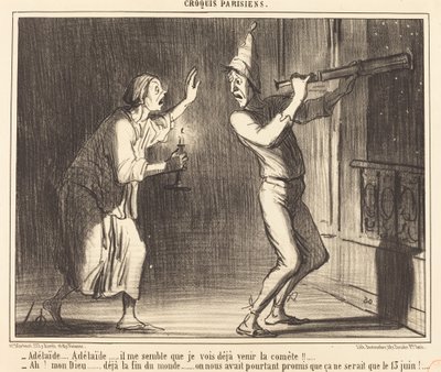 Adélaïde...Adélaïde...het lijkt alsof ik de komeet al zie komen!!... door Honoré Daumier