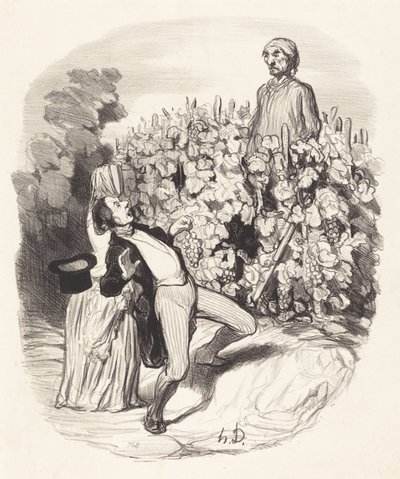 Ah! Saperlotte, ik geloof dat we betrapt zijn! door Honoré Daumier