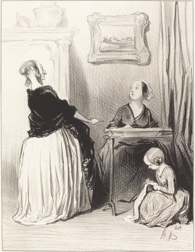 Ah!... wat een vreemde opvoeding geef je je dochter?... door Honoré Daumier