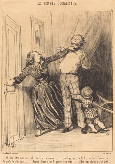 Ah! je bent mijn man, ah! je bent de meester... door Honoré Daumier