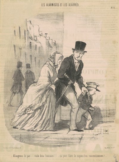 Laten we opschieten... daar zijn die mannen... door Honoré Daumier