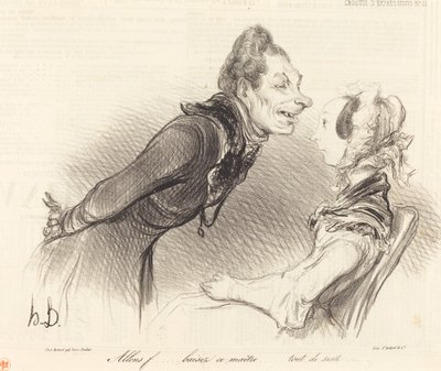 Kom op... kus deze meester... meteen... door Honoré Daumier
