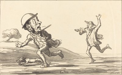 Nou goed!... het lijkt... gereserveerde jacht door Honoré Daumier