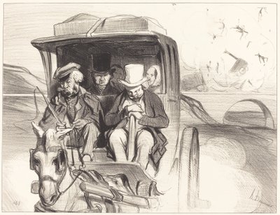 Kom op... wat de duivel koetsier... door Honoré Daumier