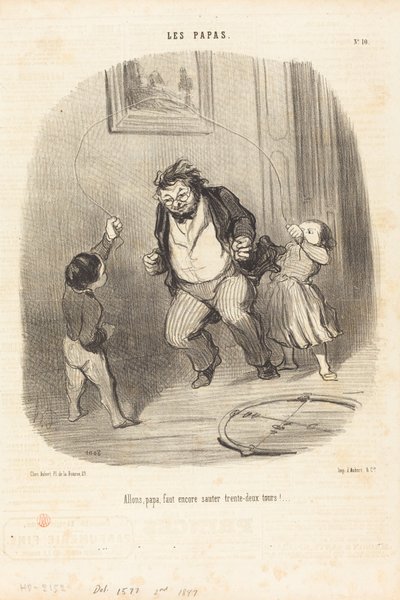 Kom op, papa... nog... tweeëndertig rondjes!... door Honoré Daumier