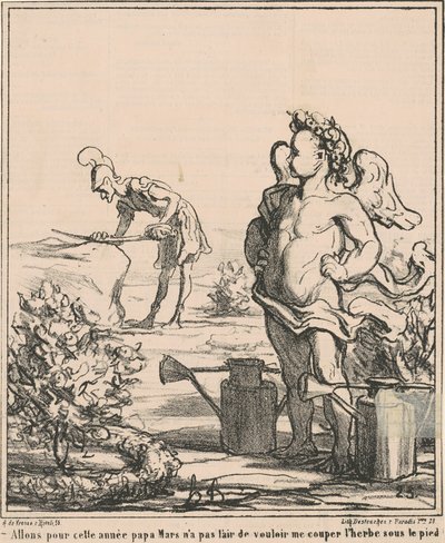 Allons pour année papa mars ... door Honoré Daumier