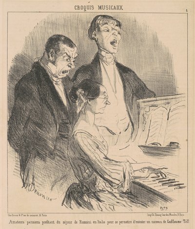 Parijse liefhebbers profiteren van het verblijf van Rossini door Honoré Daumier