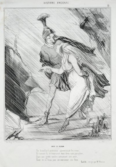 Oude Geschiedenis (plaat 15): Enée en Didon door Honoré Daumier