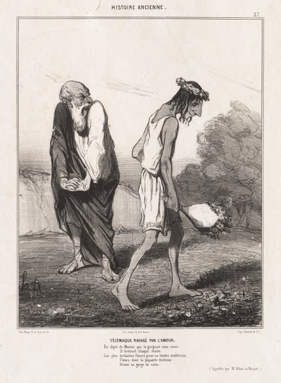 Oude Geschiedenis: Pl. 27, Telemachus Verwoest door Liefde..., 1842 door Honoré Daumier