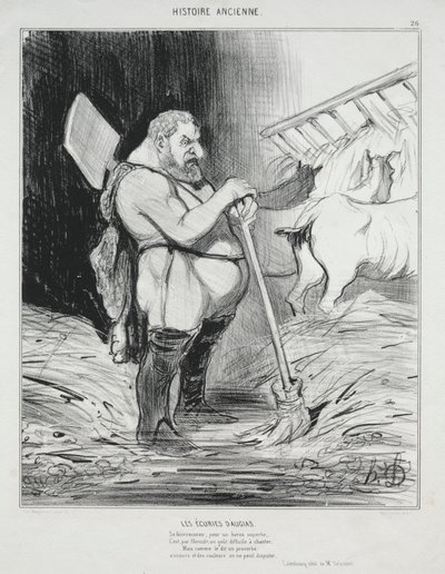 De stal van Augeas door Honoré Daumier