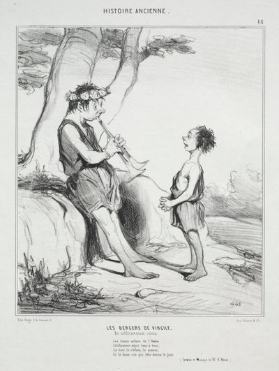 Oude Geschiedenis, plaat 48: De Herders van Virgil door Honoré Daumier