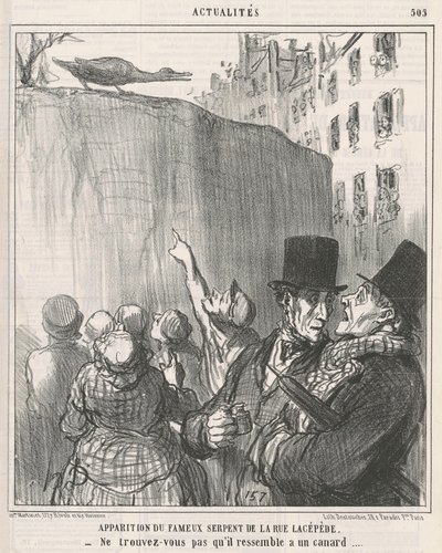 Verschijning van... de slang van de rue Lacépède door Honoré Daumier