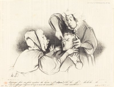 Druk hard, het maakt de bult plat... door Honoré Daumier