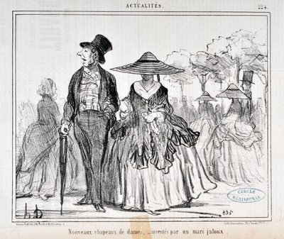 Kunstwerk door Honore Daumier (1808-1879) Charivari uit 1855: Serie Actualites 