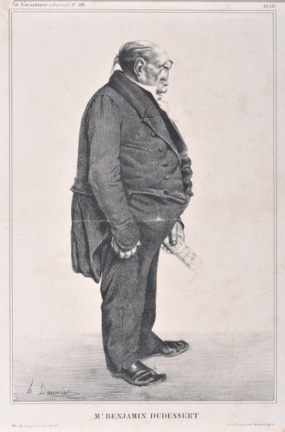 Kunstwerk door Honore Daumier (1808-1879). Charivari uit 1833: Serie Celebrites de la Caricature 
